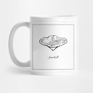 Small seashell. Retro style illustration. Mug